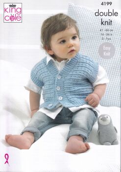 4199 CHILDRENS JACKET AND WAISTCOAT KNITTING PATTERN BY KING COLE
