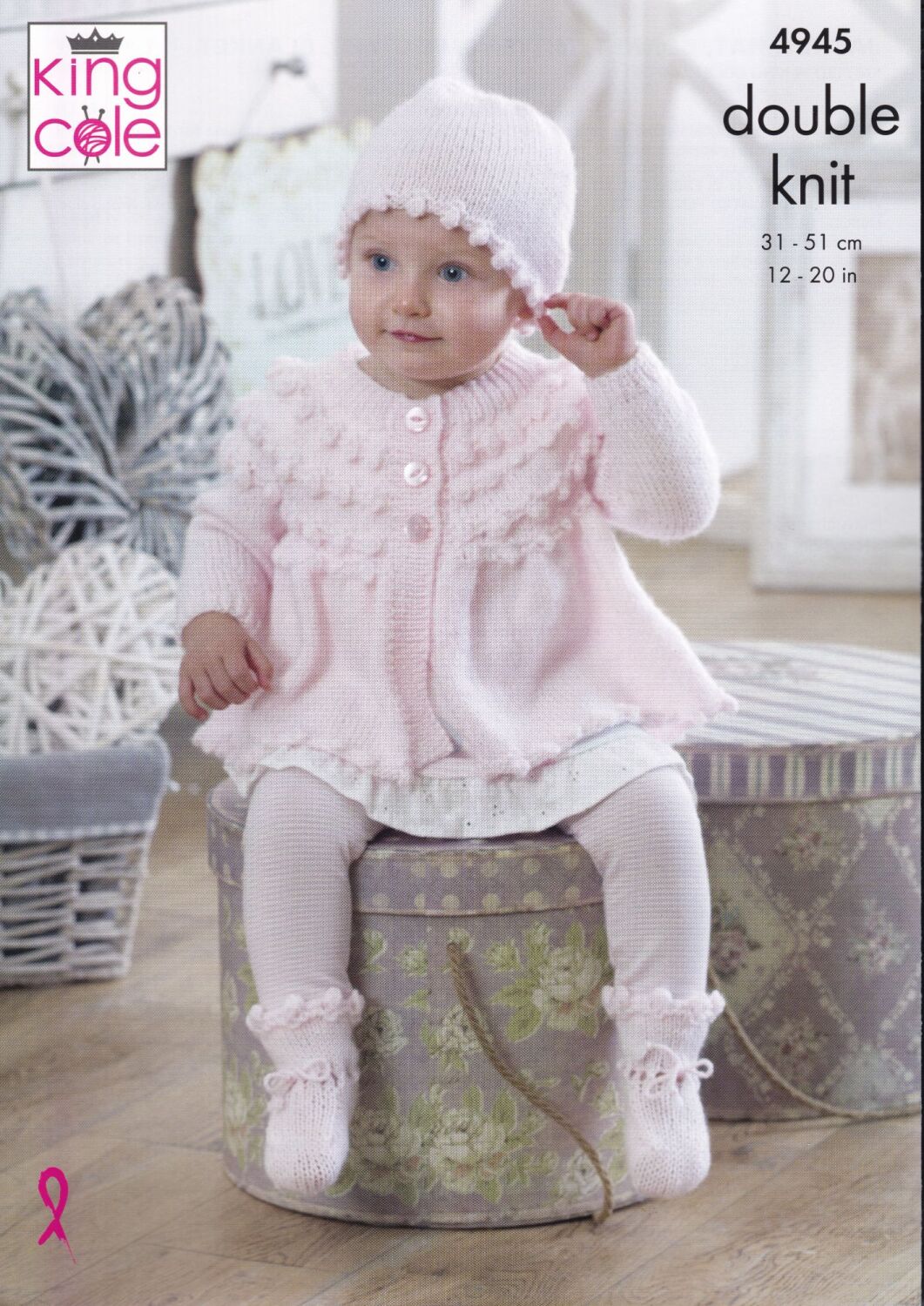 4945 JACKET, HAT, BONNET, MITTENS, BOOTEES AND BLANKET KNITTING PATTERN BY 