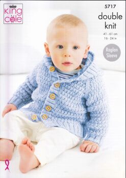5717 BABY TEXTURED COATS KNITTING PATTERN BY KING COLE