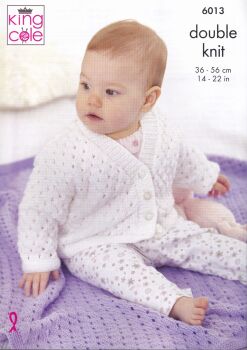 6013 BABY CARDIGANS AND BLANKET KNITTING PATTERN BY KING COLE