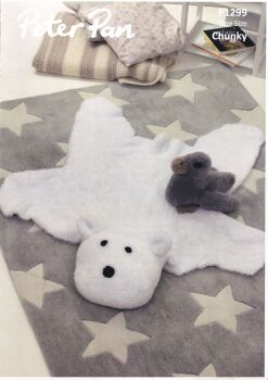 P1299 POLAR BEAR RUG AND DUCKLING KNITTING PATTERN BY PETER PAN