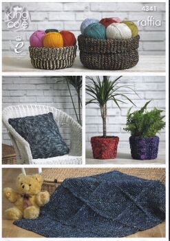 4341 RUG, BASKET, PLANT POT COVER AND CUSHION COVER KNITTING PATTERN BY KING COLE