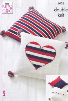6026 CUSHION COVER,CROWN, TEDDY, EGG,CUP&TEA COSY KNITTING PATTERN BY KING COLE