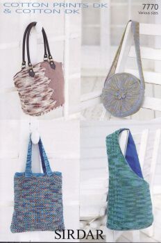 7770 BAGS KNITTING PATTERN BY SIRDAR