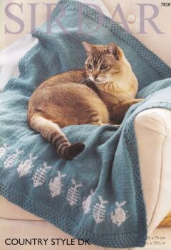 7828 CAT BLANKETS KNITTING PATTERN BY SIRDAR
