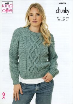 6405 SWEATER AND WAISTCOAT KNITTING PATTERN BY KING COLE