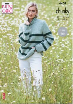 6408 SWEATER AND TANK TOP KNITTING PATTERN BY KING COLE