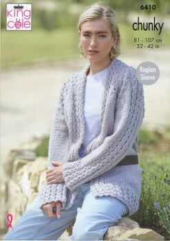 6410 CARDIGANS KNITTING PATTERN BY KING COLE