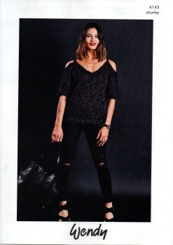 6142 OFF THE SHOULDER SWEATER KNITTING PATTERN BY WENDY