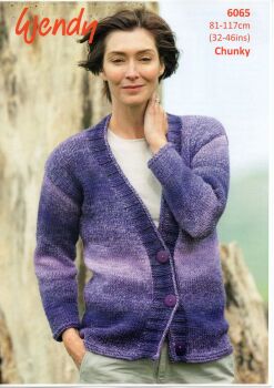 6065 BOYFRIEND CARDIGAN KNITTING PATTERN BY WENDY