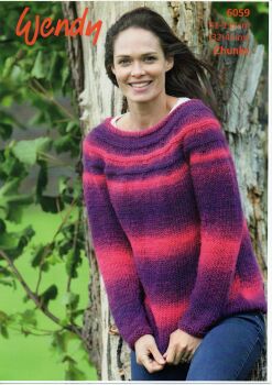 6059 YOKED SWEATER KNITTING PATTERN BY WENDY