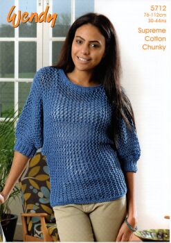 5712 BATWING SWEATER KNITTING PATTERN BY WENDY