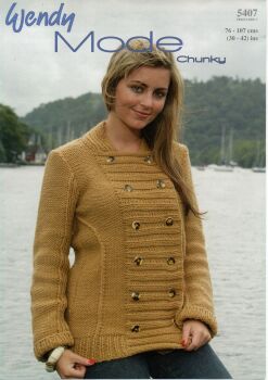 5407 PANELLED JACKET KNITTING PATTERN BY WENDY