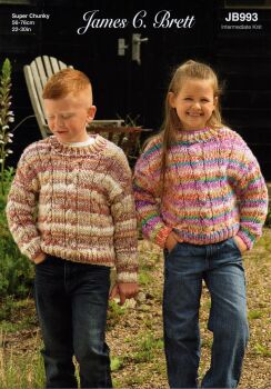 JB994 CHILDRENS SWEATERS KNITTING PATTERN BY JAMES.C.BRETT