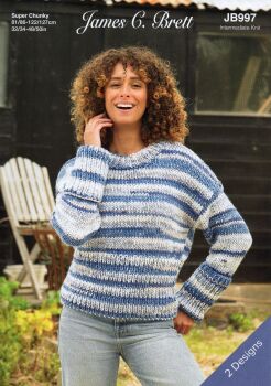JB997 SWEATERS KNITTING PATTERN BY JAMES.C.BRETT