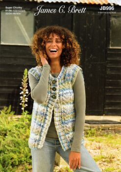 JB996 WAISTCOAT KNITTING PATTERN BY JAMES.C.BRETT