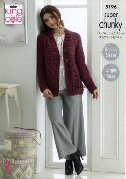 5196 JACKET, HAT AND COWL KNITTING PATTERN BY KING COLE