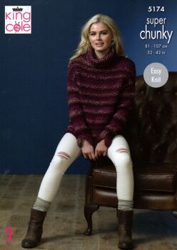5174 SWEATERS KNITTING PATTERN BY KING COLE