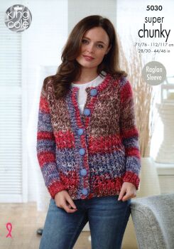 5030 CARDIGAN AND SWEATER KNITTING PATTERN BY KING COLE