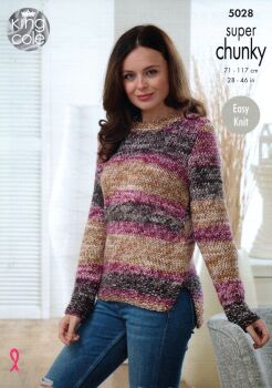 5028 SWEATER AND CARDIGAN KNITTING PATTERN BY KING COLE