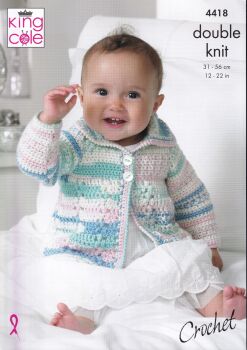 4418 COAT AND BLANKET CROCHET PATTERN BY KING COLE
