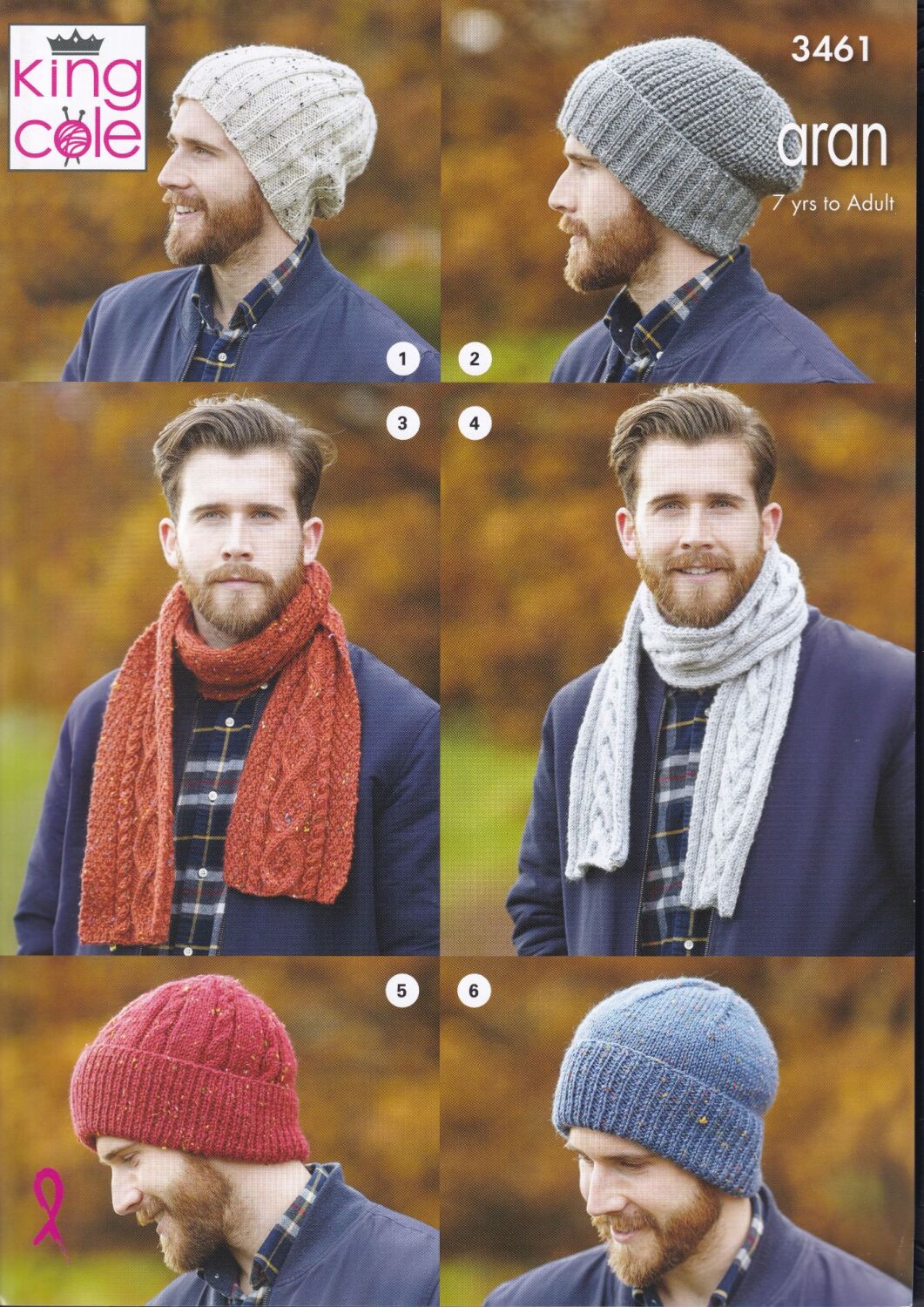 3461 HATS AND SCARVES KNITTING PATTERN BY KING COLE
