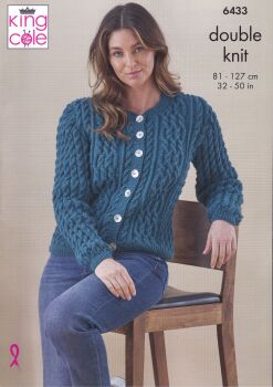 6433 CARDIGAN AND SLIPOVER KNITTING PATTERN BY KING COLE