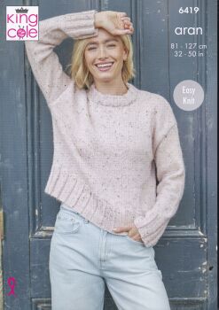6419 SWEATERS KNITTING PATTERN BY KING COLE
