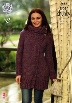 4615 CARDIGAN AND WAISTCOAT KNITTING PATTERN BY KING COLE