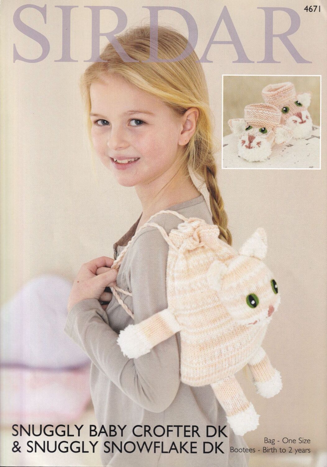 4671 CAT BAG AND BOOTEES KNITTING PATTERN BY SIRDAR