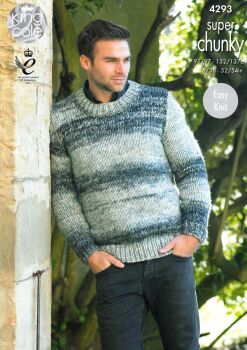 4293 WAISTCOAT AND ROUND NECK SWEATER KNITTING PATTERN BY KING COLE