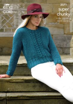 3571 JACKET AND SWEATER KNITTING PATTERN BY KING COLE