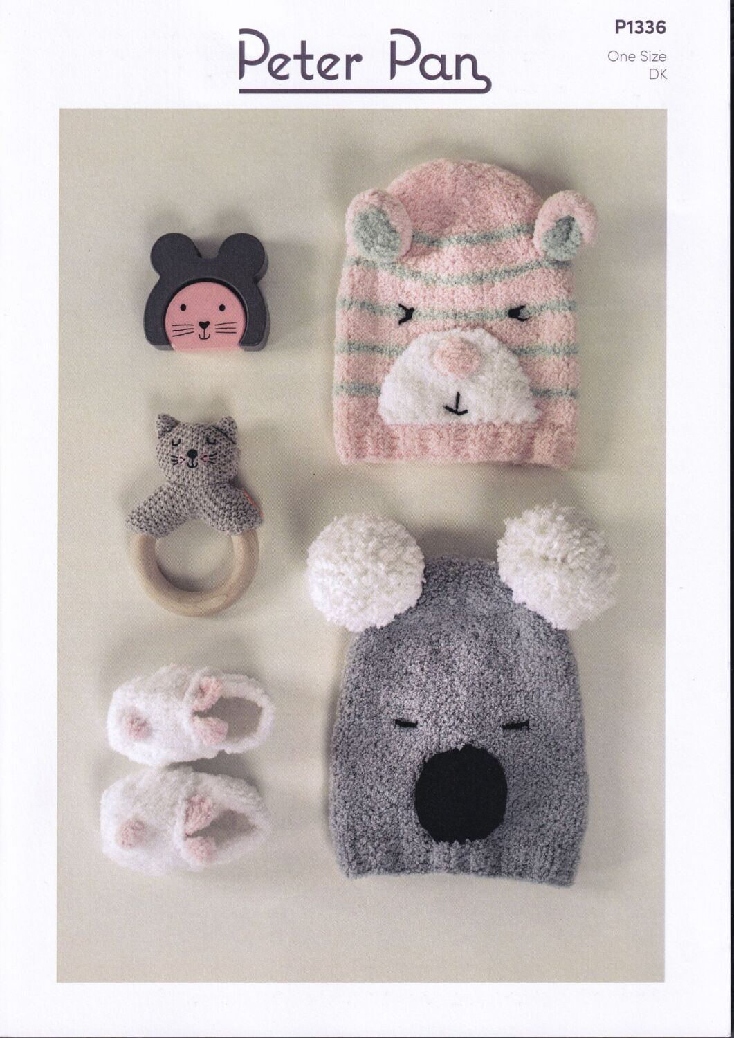 P1336 HAT, SOCKS AND SLIPPERS SKNITTING PATTERN BY PETER PAN