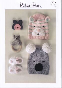 P1336 HAT, SOCKS AND SLIPPERS SKNITTING PATTERN BY PETER PAN