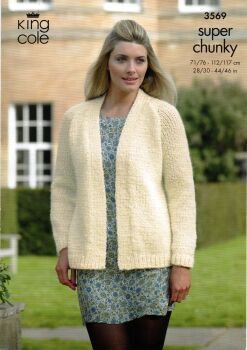 3569 JACKETS KNITTING PATTERN BY KING COLE