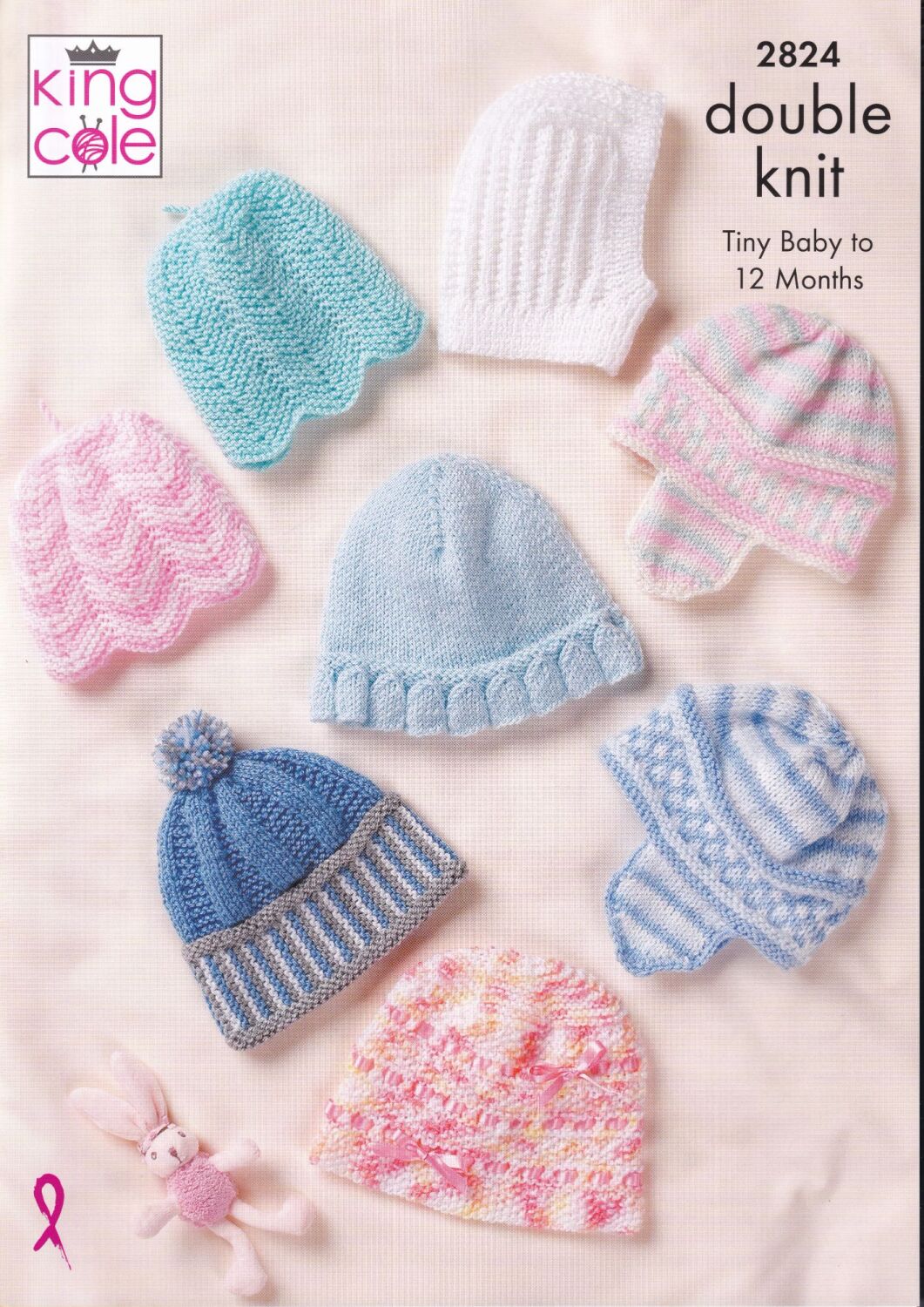 2824 BABY HATS KNITTING PATTERN BY KING COLE