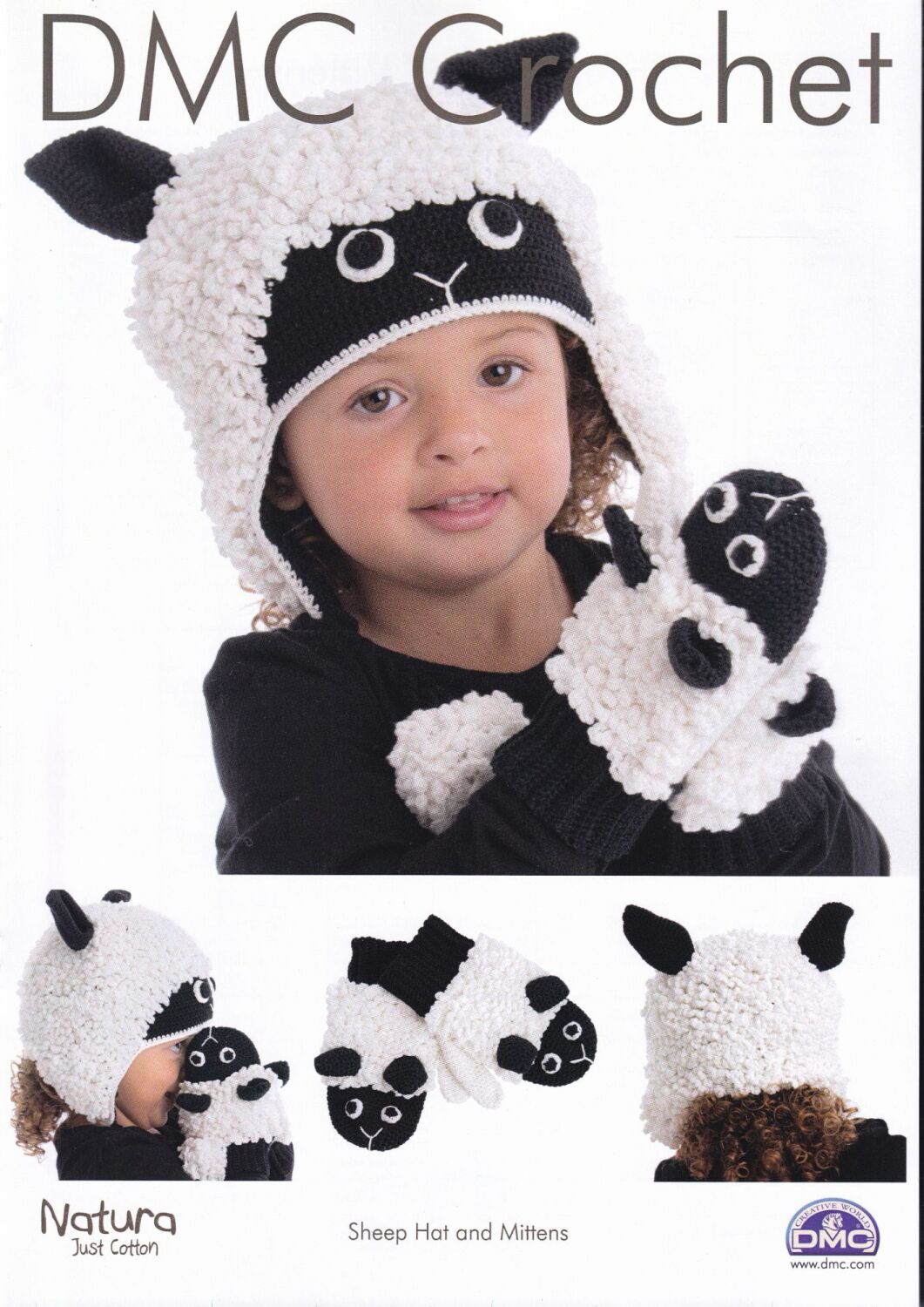 SHEEP HAT AND MITTENS CROCHET PATTERN BY DMC
