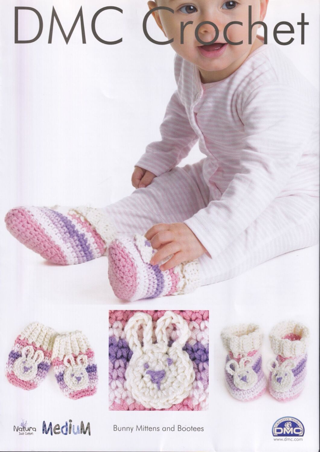 BUNNY MITTENS AND BOOTEES CROCHET PATTERN BY DMC