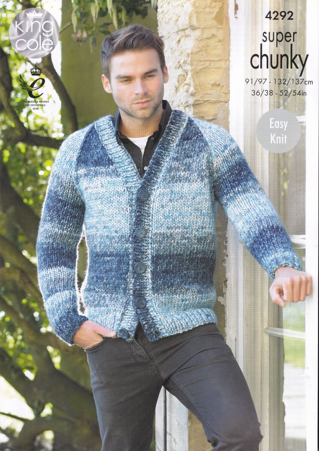 4292 V NECK SWEATER AND CARDIGAN KNITTING PATTERN BY KING COLE