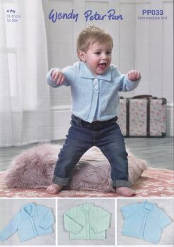 PP033 CARDIGANS KNITTING PATTERN BY WENDY AND PETER PAN