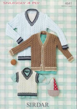 4641 SWEATER, TANK TOP AND CARDIGAN KNITTING PATTERN BY SIRDAR