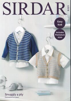 5221 SIRDAR V NECK CARDIGAN AND WAISTCOAT KNITTING PATTERN BY SIRDAR
