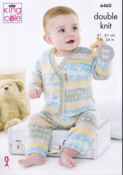 6460 BABY CARDIGAN AND TROUSERS KNITTING PATTERN BY KING COLE