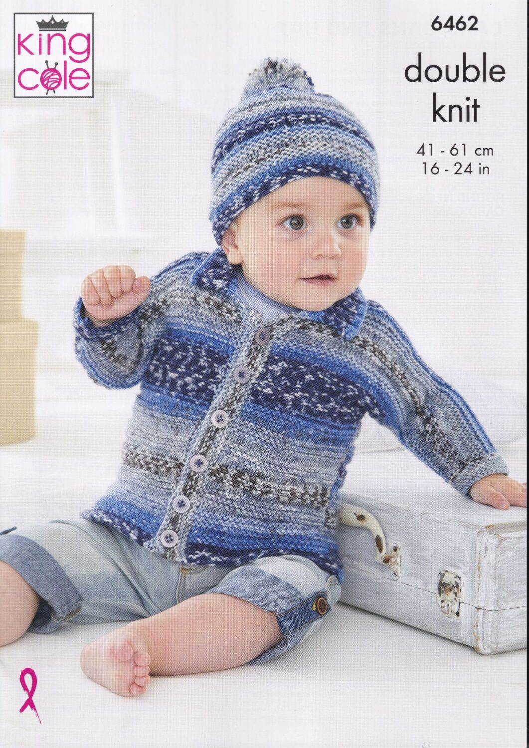 6462 BABY CARDIGAN AND HAT KNITTING PATTERN BY KING COLE