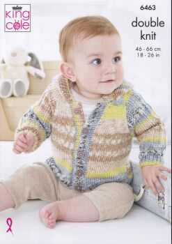 6463 BABY JACKETS KNITTING PATTERN BY KING COLE