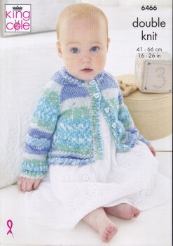 6466 BABY CARDIGANS KNITTING PATTERN BY KING COLE
