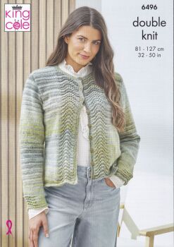 6496 CARDIGAN AND WAISTCOAT KNITTING PATTERN BY KING COLE