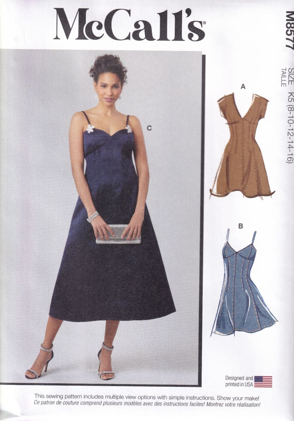McCALLS 8577 MISSES DRESS SEWING PATTERN- SIZE K5 (8,10,12,14,16)