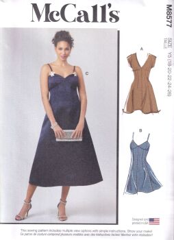 McCALLS 8577 MISSES DRESS SEWING PATTERN- SIZE Y5 (18,20,22,24,26)