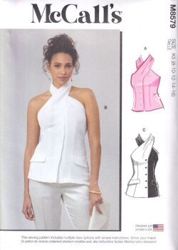 McCALLS 8579 TOP IN TWO LENGTHS SEWING PATTERN- SIZE K5 (8,10,12,14,16)